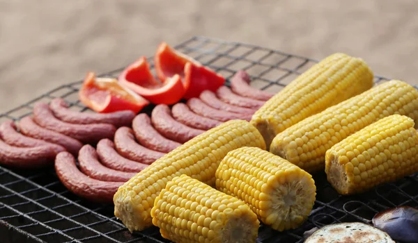 Moldura Cozinha Comida Deliciosa Grelha — Fotografia de Stock