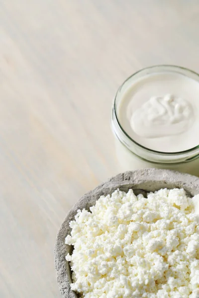 Comida Saludable Productos Lácteos Sobre Mesa — Foto de Stock