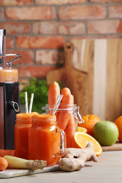 Drink Kitchen Healthy Carrot Juice — Stock Photo, Image
