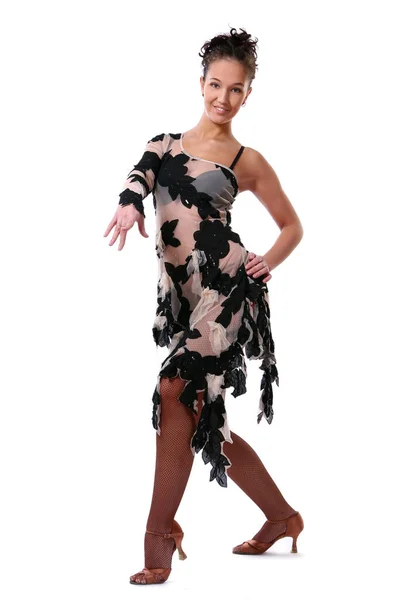 Mulher Bonita Dança Salsa Dança — Fotografia de Stock