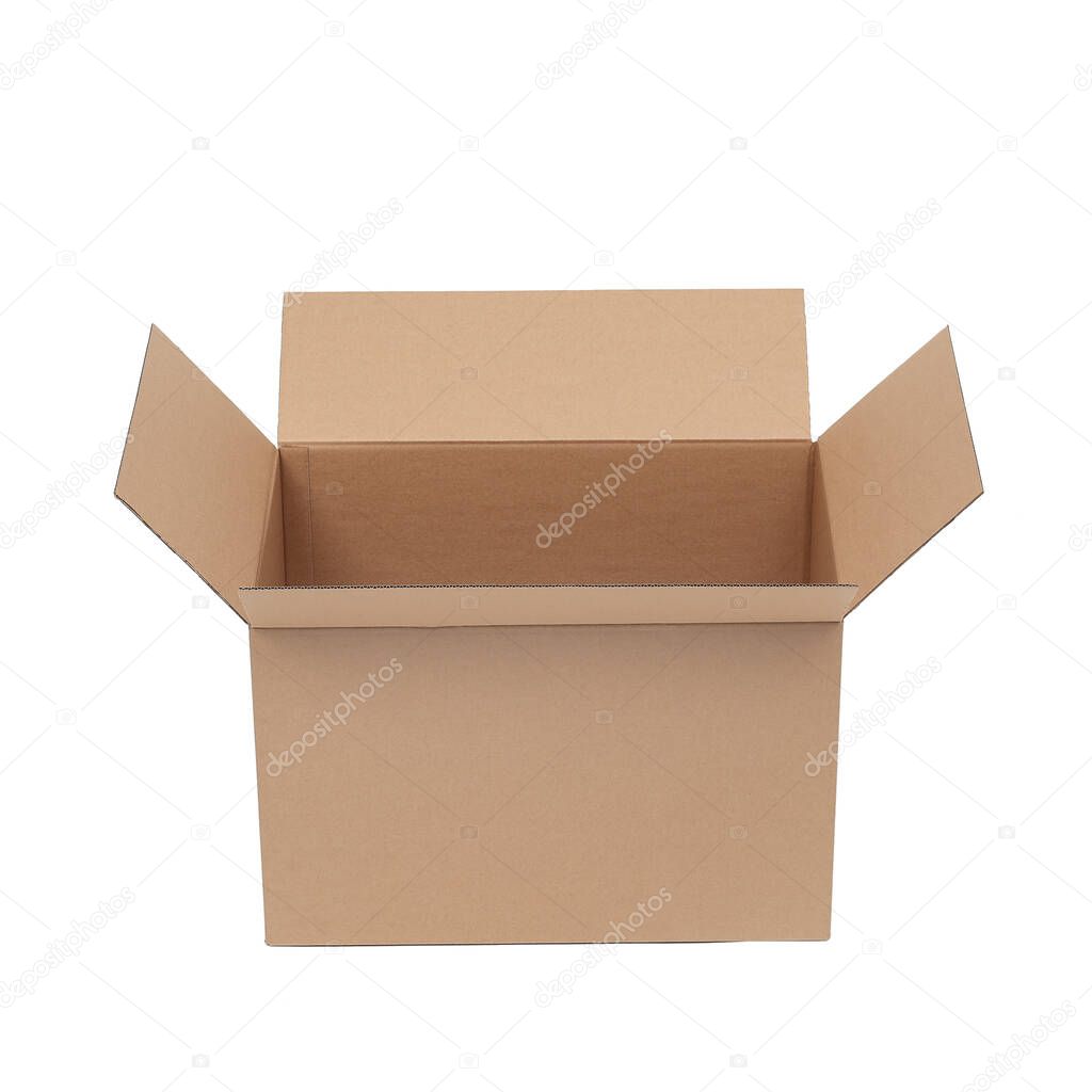 Cardboard box on a white background