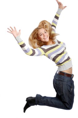 Güzel sarışın kadın portresi stüdyo