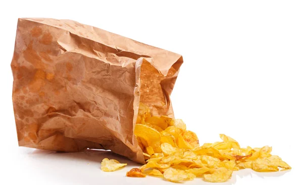 Ohälsosamt Smaskiga Chips Bordet — Stockfoto