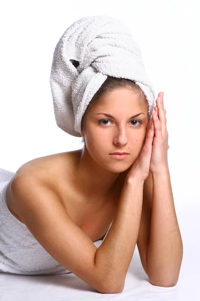 Beautyful Girl Towel — Stock Photo, Image