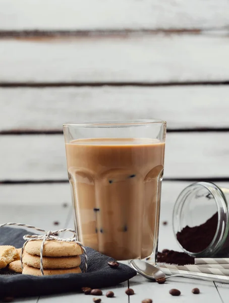 Bebida Café Latte Gelo Mesa — Fotografia de Stock