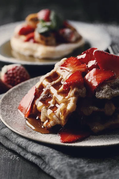 Comida Deliciosos Panqueques Plato — Foto de Stock