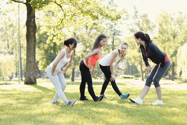 Desporto Mulheres Exercitam Parque — Fotografia de Stock