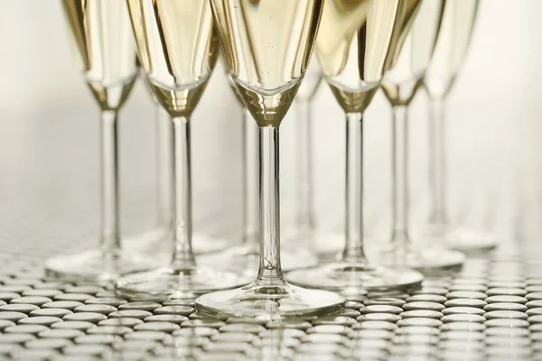 Святкування Склянка Шампанського Столі — стокове фото