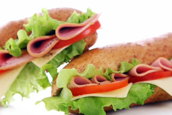 Свіжий Смачний Бутерброд Білому Тлі — стокове фото