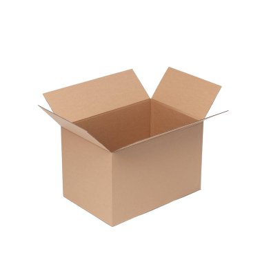 beyaz arkaplanda karton kutu