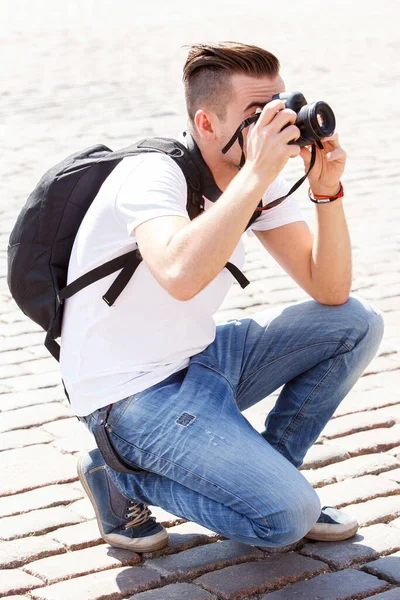 Tourist Man Vacation Trip — Stock Photo, Image