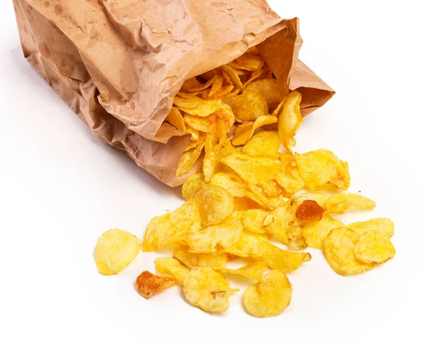 Ohälsosamt Smaskiga Chips Bordet — Stockfoto