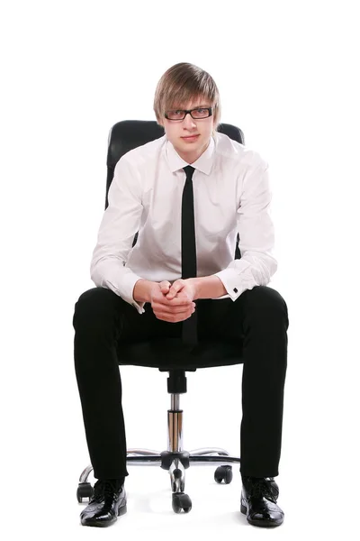 白いシャツの若いスタイリッシュなビジネスマンの肖像 — ストック写真