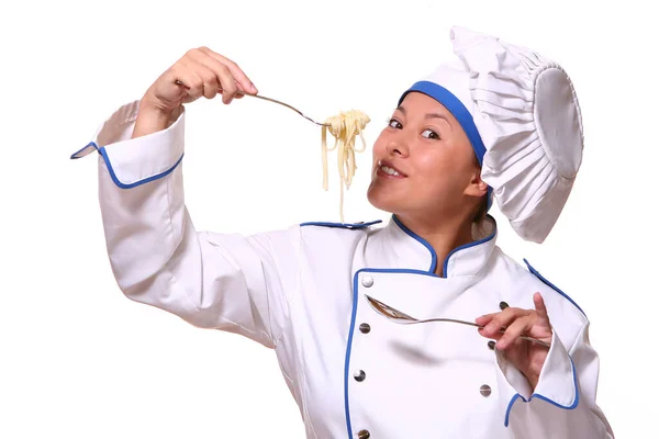 Beautiful Woman Chef Images — Stock Photo, Image