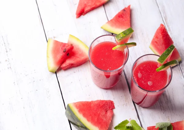 Delicioso Smoothie Melancia Mesa — Fotografia de Stock