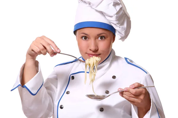 Bella Donna Immagini Chef — Foto Stock