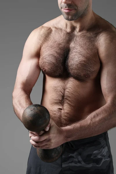 Culturista Uomo Con Corpo Muscolare — Foto Stock