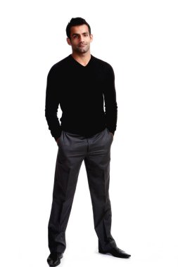 Başarılı iş adamı beyaz arka planda izole edildi