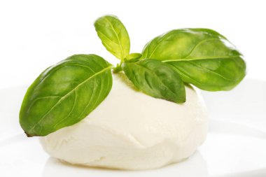 Beyaz fesleğenli Mozzarella peyniri.