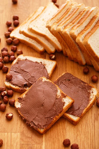 Sladké Jídlo Čokoládový Krém Přípitek — Stock fotografie