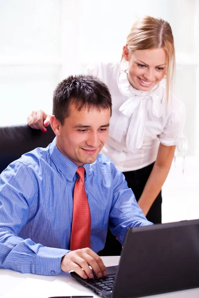 Two Business Partners Working Together Office — Stock Photo, Image