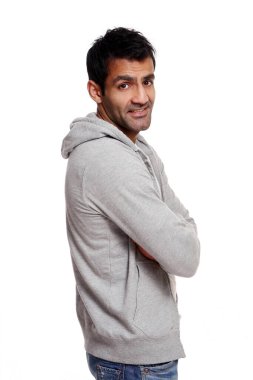 Beyazın üzerindeki hırslı genç adam