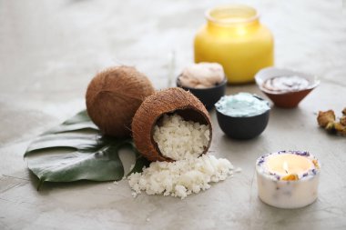 Sağlık ve kaplıca. Masada deniz tuzu