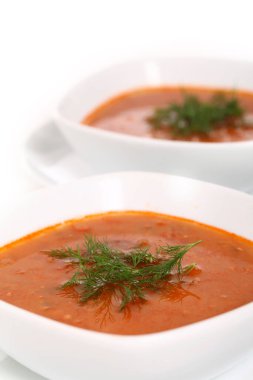 Lezzetli çorbanın yakın plan görüntüsü