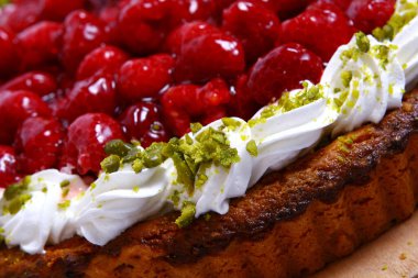 Tatlı meyveli kek yakın çekim görüntüsü