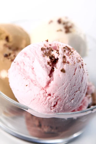 Ice Cream Dessert White Background — Stock Photo, Image