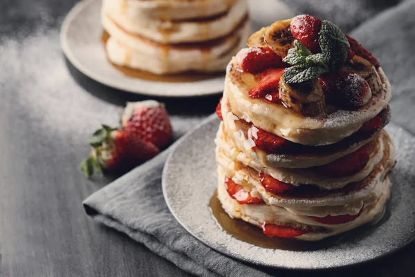 Comida Panquecas Deliciosas Prato — Fotografia de Stock