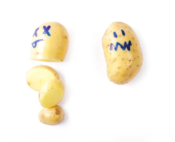 Картопля Смішним Обличчям Столі — стокове фото