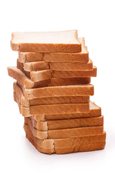 Essen Leckeres Brot Auf Weißem Hintergrund — Stockfoto
