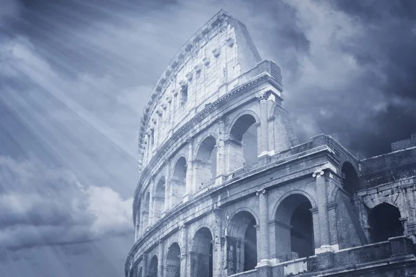 Colosseo Antica Famosa Costruzione Roma Italia — Foto Stock