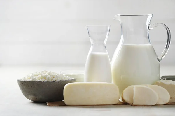健康食品 テーブルの上の乳製品 — ストック写真
