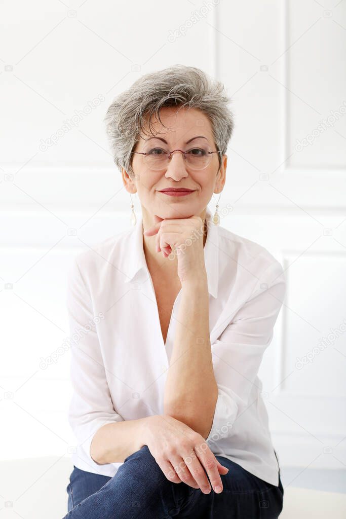 Happy old woman with beautiful smile