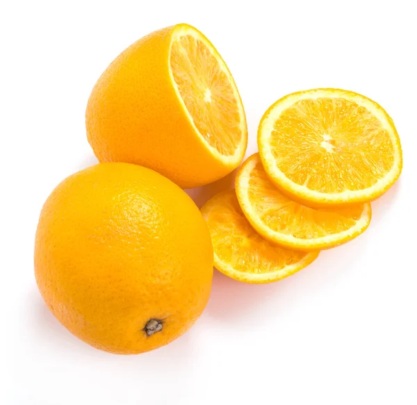 柑橘类白色背景的美味橙子 — 图库照片