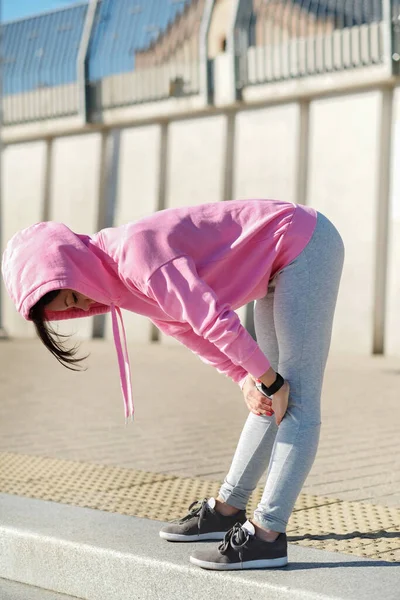 Sport Rue Femme Est Exercice Plein Air — Photo