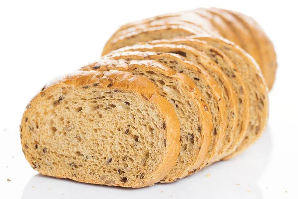Fırın Beyaz Arka Planda Lezzetli Ekmek — Stok fotoğraf