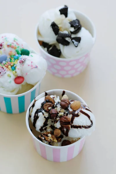 Dessert Delicious Ice Cream Table — Stock Photo, Image