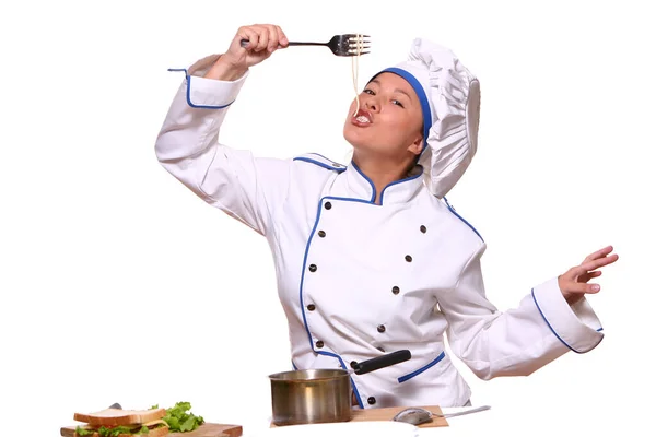 Beautiful Woman Chef Images — Stock Photo, Image