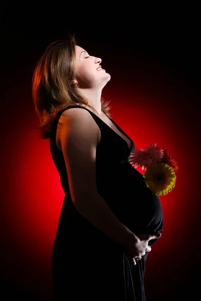 Прекрасная Счастливая Беременная Молодая Женщина — стоковое фото