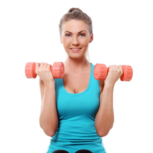 Hermosa Chica Durante Entrenamiento —  Fotos de Stock