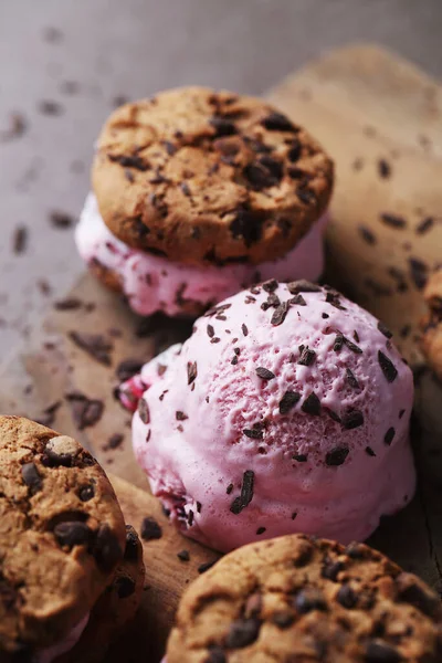 Γλυκό Φαγητό Λαχταριστά Μπισκότα Παγωτού — Φωτογραφία Αρχείου