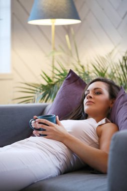 Yaşam tarzı. Evdeki güzel kadın.