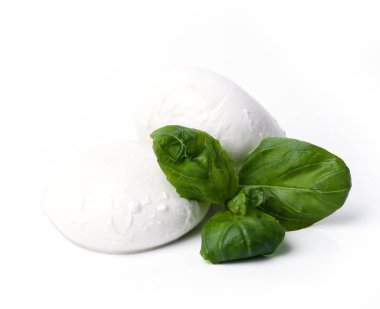 Beyaz arkaplanda Mozzarella