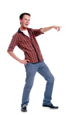 genç ve çekici çocuk beyaz zemin üzerine