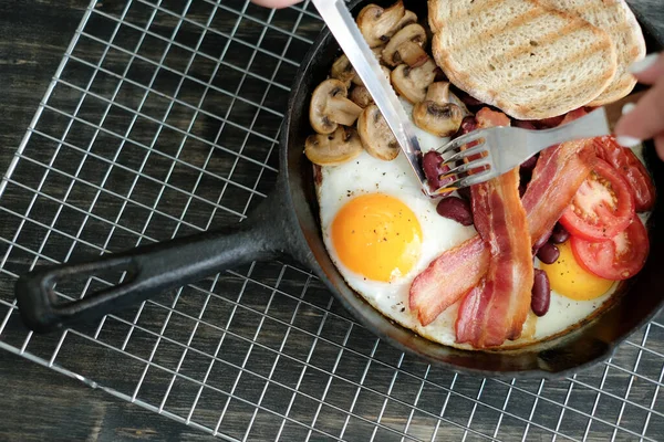 Jedzenie Kuchnia Engish Śniadanie Stole — Zdjęcie stockowe