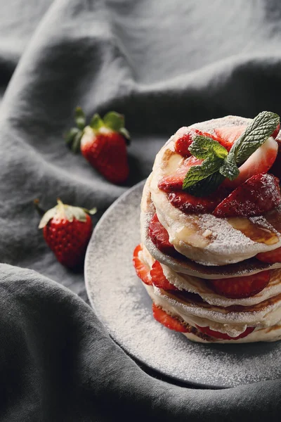 Comida Panquecas Deliciosas Prato — Fotografia de Stock