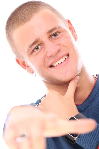 Joven Chico Con Estilo Sobre Fondo Blanco —  Fotos de Stock